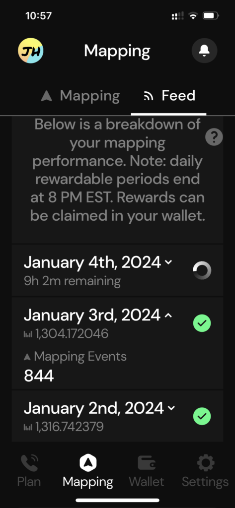 Helium Mobile Mapping Rewards Feed